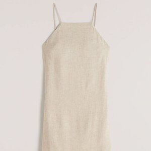 Abercrombie & Fitch Open Back Linen Slip Mini Dress